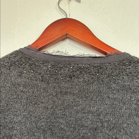 Martin + Osa Gray Cardigan with Beaded Embellishments Zip-Front size S - Picture 3 of 10